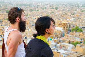 Enjoying the view from the Jaisalmer Fort