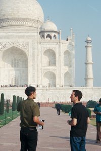 Max and Steve with Taj Mahal
