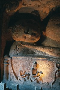 Close-up of reclining Buddha