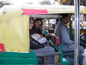 Shelly and Hallie in rickshaw