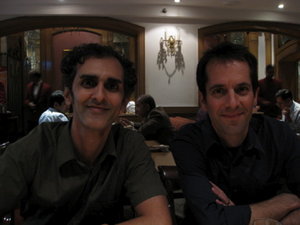 Max and Steve in a Delhi restaurant