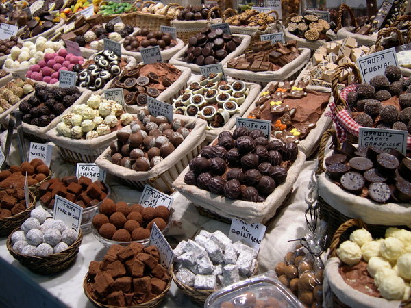 Chocolates at the Boqueria Market