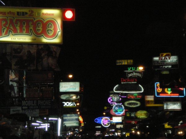 Khao San Road at night Bangkok