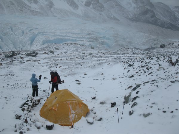 Our Tent after a snowstorm, Patagonia