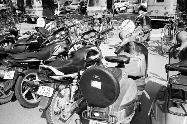 Two-wheeled transport parked in Chandigarh