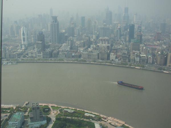 View toward "The Bund" side of Shanghai.