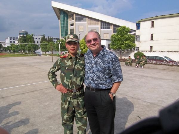 The PLA soldiers are proud and happy to pose.