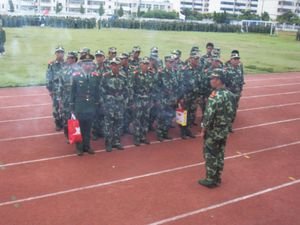 This is the unit of PLA soldiers, who trained our freshmen.