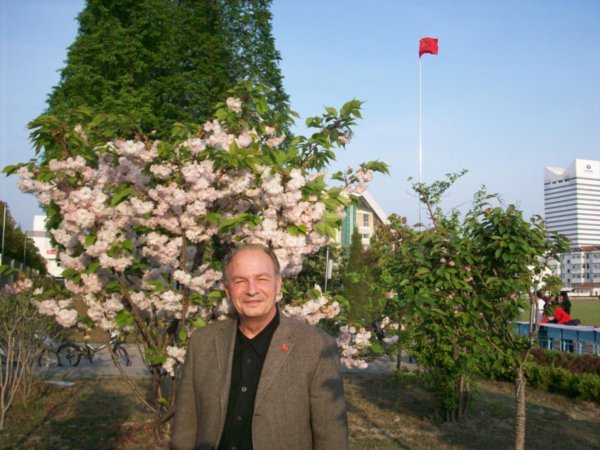It is spring 2008 in Taizhou Teachers College's garden campus. 
