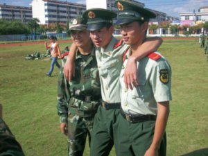 Two styles of uniforms of the PLA