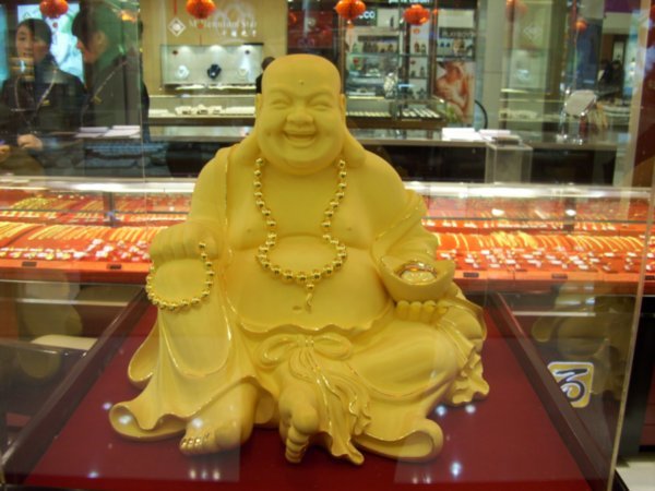 The Happy Buddha laced in Gold.