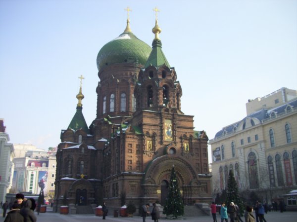 The Church of St. Sofia is a splendid Byzantine-style church in the center of the old Harbin.