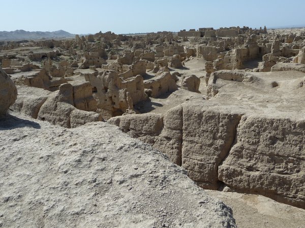 The ruins of Jiaohe are still well defined and the street plan is clearly visible.