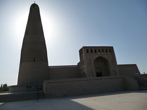Silhouette of the "Imin Ta Mosque" of Turpan, Xinjiang