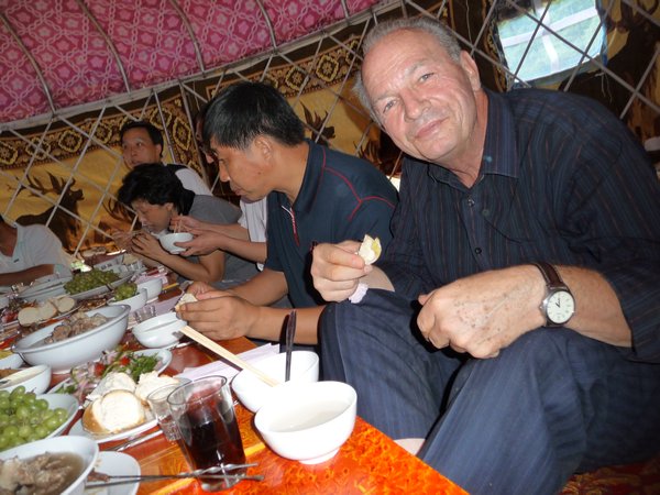 Lunch inside the traditional Kazakh Yurt 