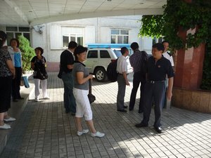 THE FOLLOWING MORNING  WE GATHER FOR OUR NEXT EXCURSION TO THE WHITE MOUNTAINS NEAR YINING.
