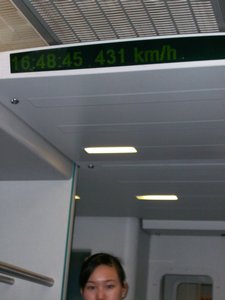 The speed on my journey to the Shanghai Airport reached 431 km/hr.