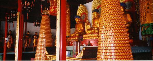 hundreds of little Buddhas