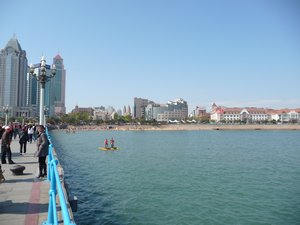 View toward the city from the Zhanqiao Pier