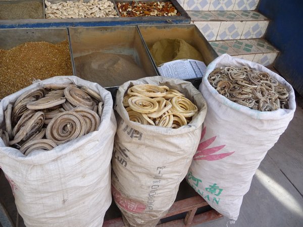 KASHGAR, PHOTO 11: Dried foods, as they have been offered for thousands of years along the Silk Road.