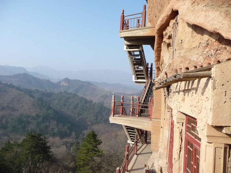 The climb up Maiji Shan is precarious but most rewarding.