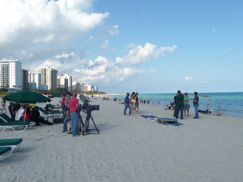 A common sight, another movie in the making along South Beach.