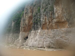 Along the Three Major Gorges of the Yangtze, remnant of ancient trails and life is also still visible.  