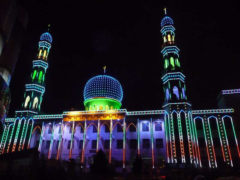 The Great Mosque of Xining at night