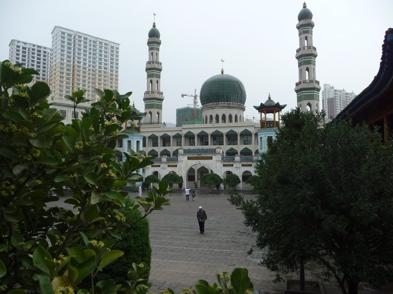 A view of the courtyard of the Great Mosque from the prayer hall toward the entrance of the mosque.