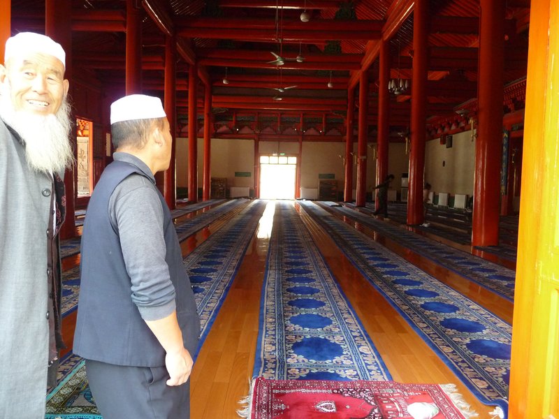 A look into the prayer hall of the Great Mosque of Xining.