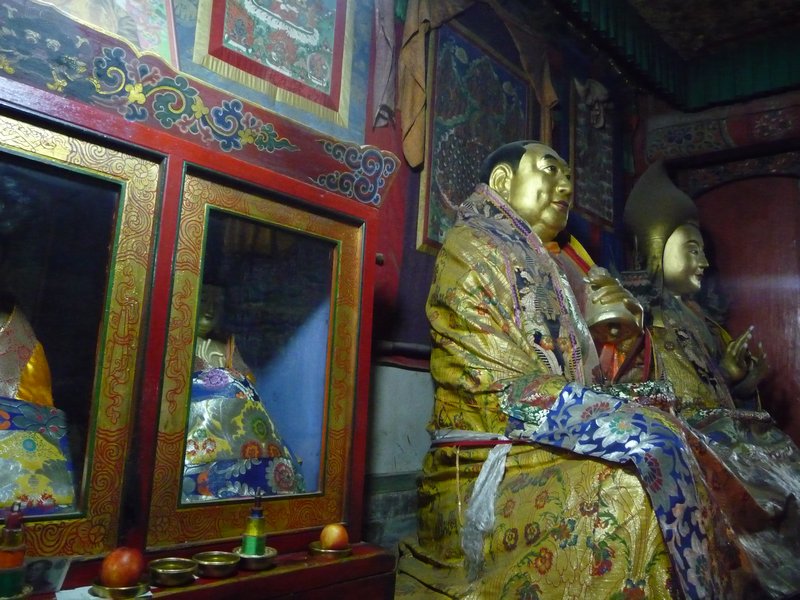 There are thrones in this hall for the Dalai Lama, Panchen Lama, and the Abbot.