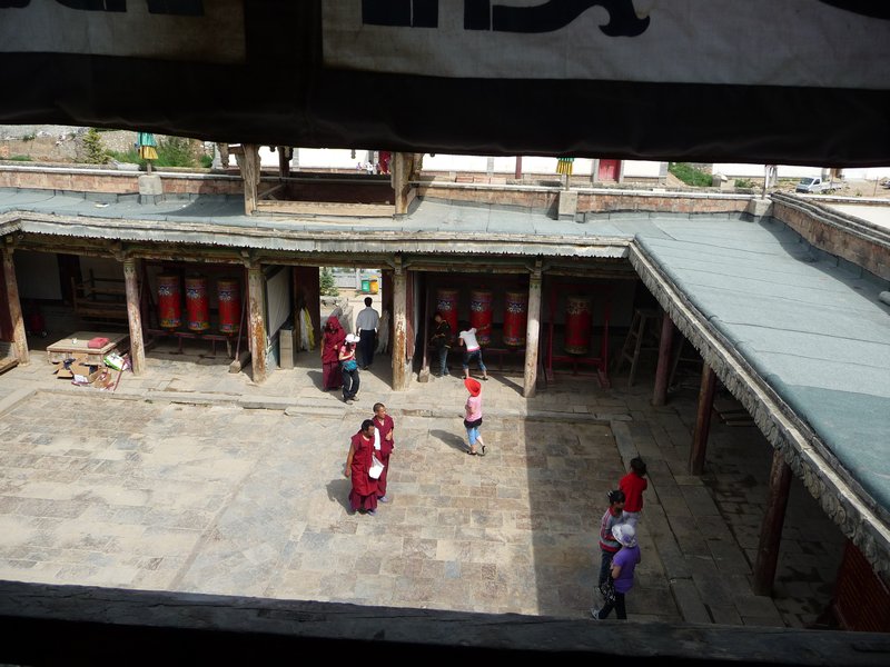 View into the courtyard from the second floor of the Abbot's compound