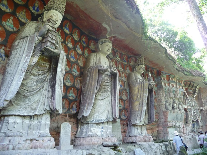 The Three Saints of Huayan Sect" at Baoding Shan at Dazu.