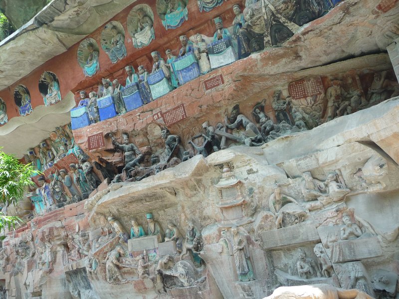 At cave #20, created in the South Song Dynasty with 43 feet hights and 60 feet wide, contains the most vivid description of hell in any Chinese grotto art.