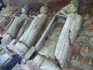 These three Buddhas are each 22 feet tall.  