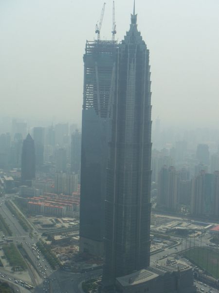 Limited view behond the Jin Mao Tower of Shanghai.
