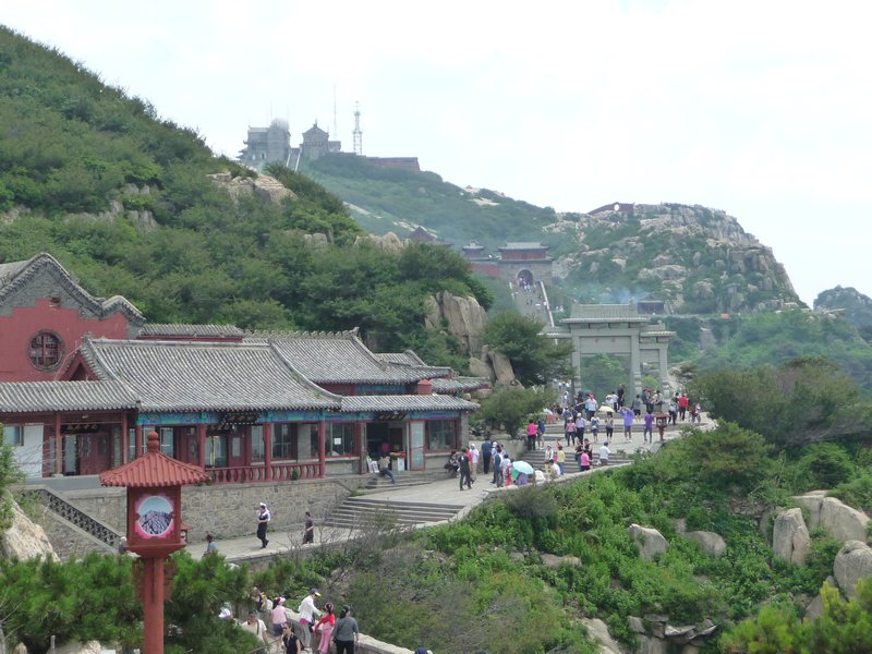 A view from Heaven Street toward the summit of Tai Mountain.