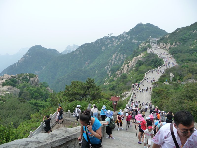 The climb to reach the top of Tai Shan seems never-ending.