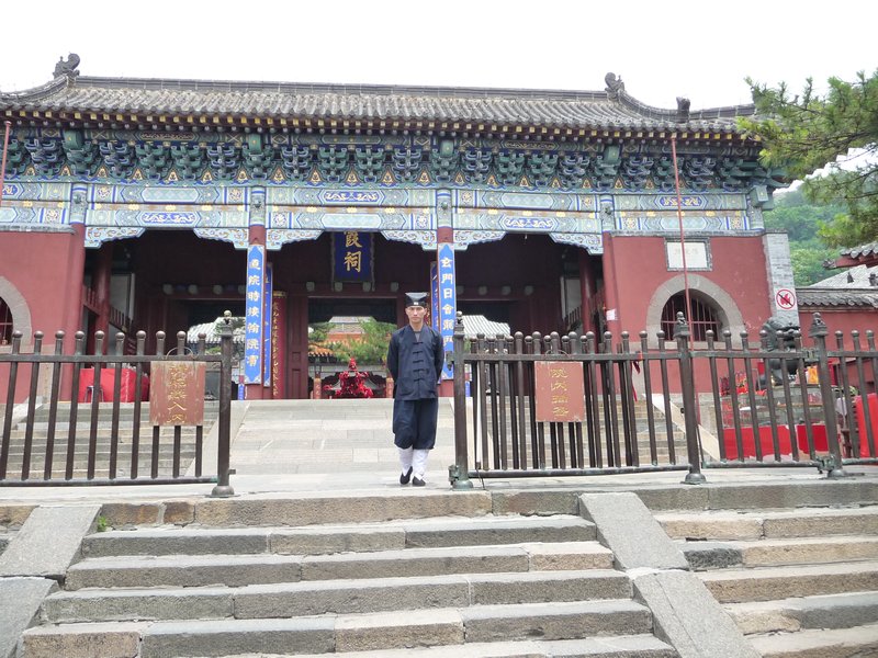 A Daoist monk invites into one of the temple compounds on Mount Tai.