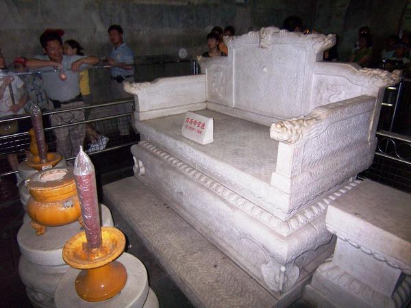 One of three white marble thrones in Wanli's Tomb.