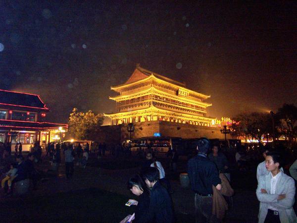 The Drum Tower of Xi'an at night
