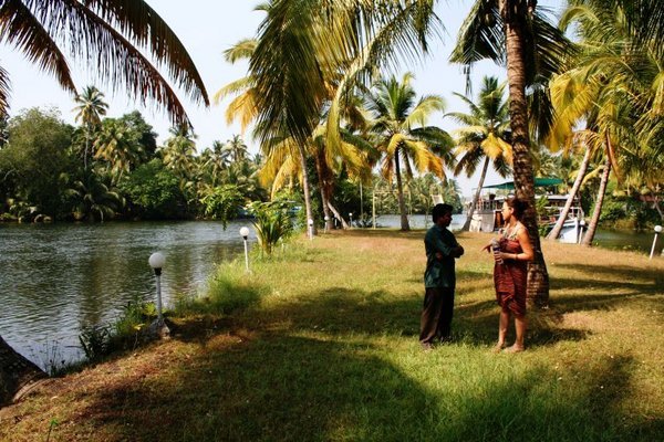 Devadas and Alexia at Coir Village inspecting the place where the ceremony is to be held