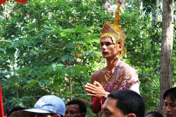 This was on the way to Banteay Srei. We were told it is the initiation of a new Buddhist monk