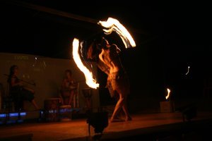 My maid of honor spinning some flames at Pomos village, Paradise Place, paphos