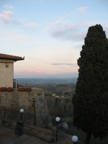 Sunset outside San Gimignano