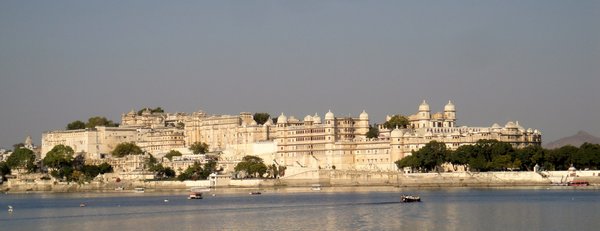 City Palce Udaipur from lake Pichola