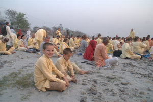 On the banks of the River Ganga