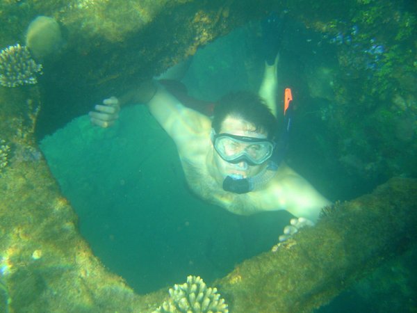 snorkling on a Japanese shipwreck