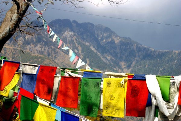 Prayer flags at the stupa