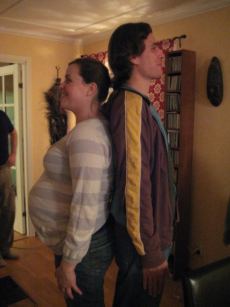 with Caroline, my very pregnant sister